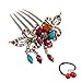 eKoi - Korean Palace Tradition Collection - Retro Vintage Color Rhinestone Hair Pieces Stick Barrette Alligator Clip Snap Ornament Pin Accessory Band for Women Girl (Flower Hair Comb)