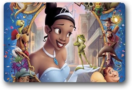 The Princess And The Frog Cartoon Anti-Bacterial Rubber Back Doormat Entrance Mat Floor Mat Rug Indoor/Outdoor/Front Door/Bathroom Mats Rubber Non Slip (23.6"x15.7",L x W)