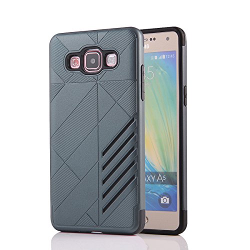 MOONCASE Galaxy A5 Case Hybrid Armor Tough Rugged [Anti Scratch] Dual Layer TPU +PC Frame Protective Case Cover for Samsung Galaxy A5 (2015) Navy