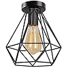 iDEGU Plafondlamp industrieel zwart kooi plafondlamp vintage E27 kroonluchter plafondlamp metaal design retro…
