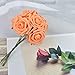 DerBlue 60pcs Artificial Roses Flowers Real Looking Fake Roses Artificial Foam Roses Decoration DIY for Wedding Bouquets Centerpieces,Arrangements Party Home Decorations(Orange)
