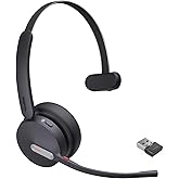 Yealink BH70 Mono Wireless Bluetooth Headset with Microphone for Work, up to 35h Talking Battery Life, 3-Mic Noise Cancellation, 91g Lightweight Microsoft Teams Certified Work Headsets for PC