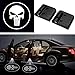 3D Wireless Magnetic Pale Punisher Car Door Step LED Welcome Logo Shadow Ghost Light Laser Projector Lamp(Pale Punisher Skull)
