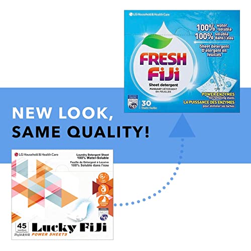 [LG] Fresh FiJi (Lucky FiJi) Laundry Detergent Sheets, upto 60 Loads (30Sheets) Lavender