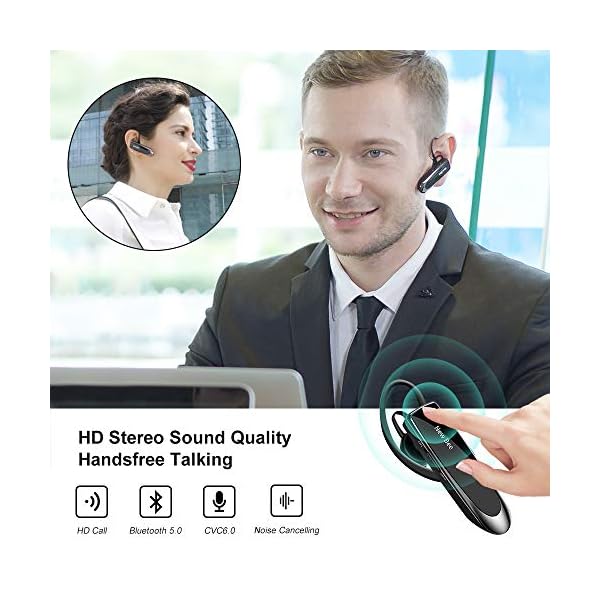 New bee Wireless Bluetooth Headset, Bluetooth Headset 60 Days Standby for iPhone Samsung - Image 3