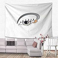 SONGDAYONE Multifunctional Tapestry Eyelash Makeup Artistic Design with Colorful Eye and Brush in Cartoon Style Cosmetics Theme Easy to Care Multicolor W70 x L59