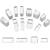 PH PandaHall 80pcs Small Empty Pans 4 Size Non-Magnetic Aluminum Empty Eyeshadow Pans Mini Rectangle Palette Pan DIY Blush Lipstick Palette for Makeup Cosmetic, 16mm/19.5mm/26.5mm/27mm