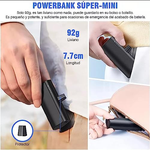 DUPWAY Mini Power Bank 5000 mah, 20W Carga Rápida Batería Portátil Externa Cargador Portátil Bancos de Energía Portátiles Pila Cargador Compatible para iPhone, Samsung, Xiaomi(1PC-Tipo C)