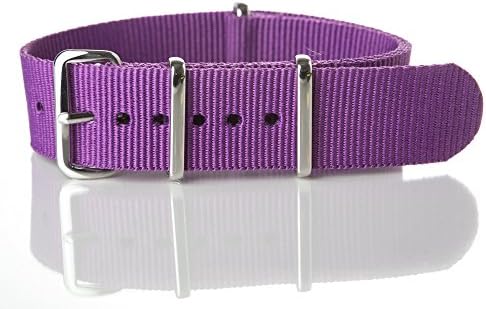 20mm [ Solid Purple ] Nylon Nato Band Military Watch Strap G10