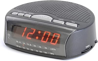 LLOYTRON Daybreak Alarm Clock Radio AM FM Snooze Sleep Timer Black J2006BK