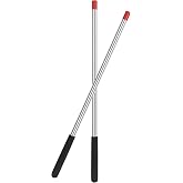 Garage Door Winding Bars, 2-Pack 17.3-Inch Torsion Spring Winding Rods Tool | 0.5-Inch Diameter, Solid Steel Bars, Non-Slip Handles, Red Insertion Marks, for Spring Adjustment and Replacement