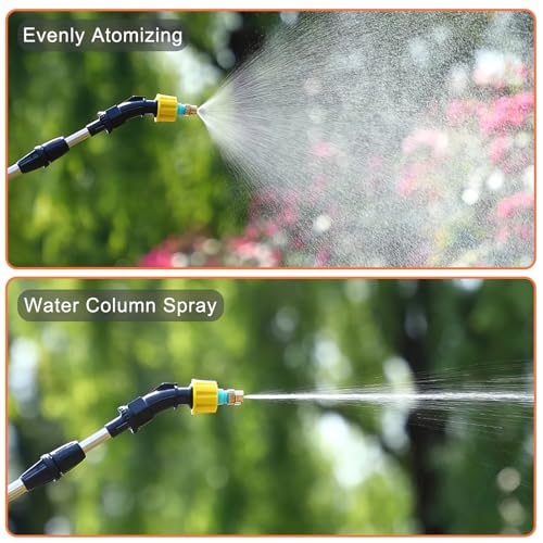 Viitech 8L Battery Pressure Sprayer, Powerful Electric Sprayer with 3 Mist Nozzles, Garden Sprayer with Rechargeable Handle and Adjustable Shoulder Strap (Orange)