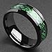 King Will DRAGON Men's 8mm Green Carbon Fiber Black Celtic Dragon Tungsten Carbide Ring Comfort Fit Wedding Band