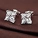 CZ Diamond Stud Earrings Sterling Silver Round Princess Cut Simulated Diamond Stud Earrings Women Square Stud Earrings Men Earrings,Simple Casual Cubic Zirconia Earrings,Sterling Silver Earrings Stud