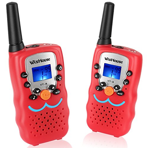Wishouse Cheap Kid's Walkie Talkies, Mini Two way radios FestIval Gift Toys for boys,Cool Toys Free Talk Walky Talky Long range For Spy Games Hiking Camping Outdoor Activities(VT-8 Red, 1 Pair) - Thumbnail 7