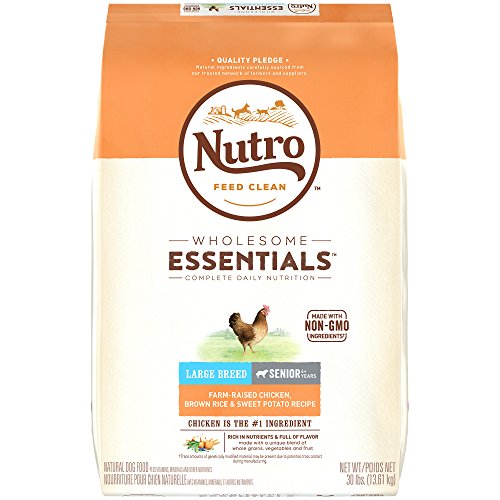 NUTRO WHOLESOME ESSENTIALS Large Breed Adult Farm-Raised Chicken, Brown Rice & Sweet Potato Recipe Dry Dog Food Plus Vitamins, Minerals & Other Nutrients, (1)30 lbs., Delicious Chicken Flavor; Rich in Nutrients and Full of Flavor