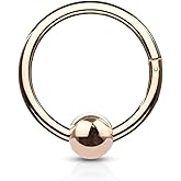 Pierced Owl - 16GA Ball Closure Hoop 316L Surgical Stainless Steel Hinge Hoop Septum Cartilage Helix Daith Segment Ring