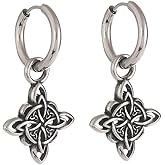 Witches Knot Earrings, Stainless Steel Dangle Earrings Celtic Knot Triquetra Trinity
