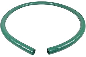 Gloxco Heavy Duty Green PVC Suction Hose for Water Transfer, 65 PSI Max Pressure, 2" Inside Diameter, 10 ft Length
