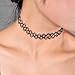Doinshop New Stretch Gothic Pendant Tattoo Henna Choker Hippy Necklace Elastic 80s 90s (black)