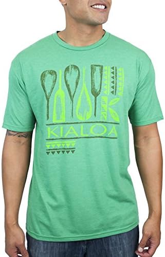 KIALOA Paddles Men's Journey Tee Shirt, Cotton/Poly Blend, X Large - Kelly Green Heather