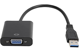 USB 3.0 to VGA Adapter Cable, USB to VGA Converter with Audio Video Output, 1920x1080 Resolution Support for 7/8/10, 5.0Gbps 