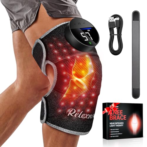Photo 1 of Red Light Therapy Knee Brace, Vibration Knee Massage with Extension Band, Wireless Rechargeable Controller,660nm and 850nm Near Infrared Light Therapy Device for Knee/Elbow/Shoulder Pain Relief