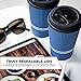 Glowcoast To Go Coffee Cups With Lids - 22 oz Disposable Coffee Cup With Lid. Large Togo Travel Paper Ripple Hot Cups Insulated For Hot, Cold Beverage Drinks, No Sleeves Needed (50, Royal Blue)