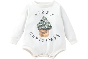 FYBITBO My First Christmas Baby Girl Boy Outfit Sweatshirt Romper Sweater Onesie Long Sleeve Bodysuit Fall Clothes