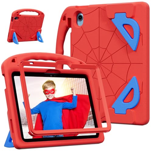 LKOOZO Kids Case for iPad (A16) 11th Generation 11 Inch 2025 / iPad 10th Generation 10.9 inch 2022, Shockproof Cover with Built-in Screen Protector (Red)