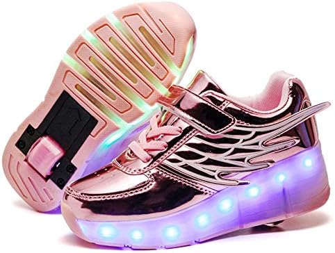 Unisex Led Flashing Roller Skates Shoes Wheel Retractable Technical Skateboarding Sport Gymnastics Sneakers Outdoor Adjustable Sports Trainers Wing