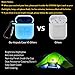 Airpods Case AirPod Accessories Case for Apple Airpods, [Night-glow Blue] Full Body Soft Skin Silicone Shockproof Protector Air Pods Case Cover with Night-glow Earphone Anti-lost Strap and Carabiner