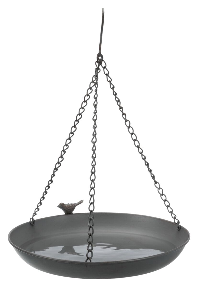 TRIXIE 55512 Hanging Bird Bath Metal 2200 ml Diameter 30 cm Grey