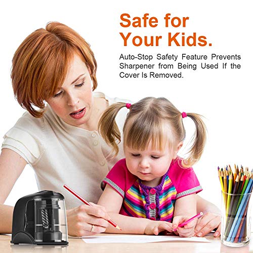 SMARTRO Electric Pencil Sharpener Best Heavy Duty Helical Steel Blade for Artists Kids Adults Colored Pencils
