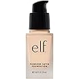 e.l.f. Flawless Satin Foundation, Lightweight & Medium Coverage, Semi-Matte Finish, Vegan & Cruelty-Free, Snow, 0.68 Fl Oz (20mL)