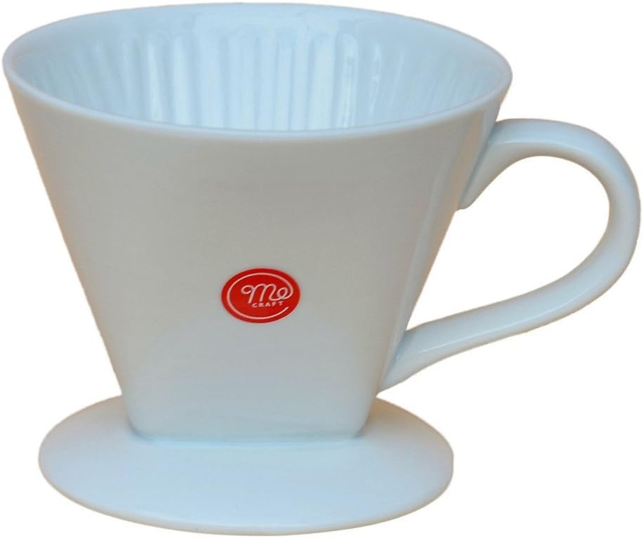 Mecraft Ceramic Pour Over Coffee Dripper,Single-Serving Brewing,Giftbox (White)