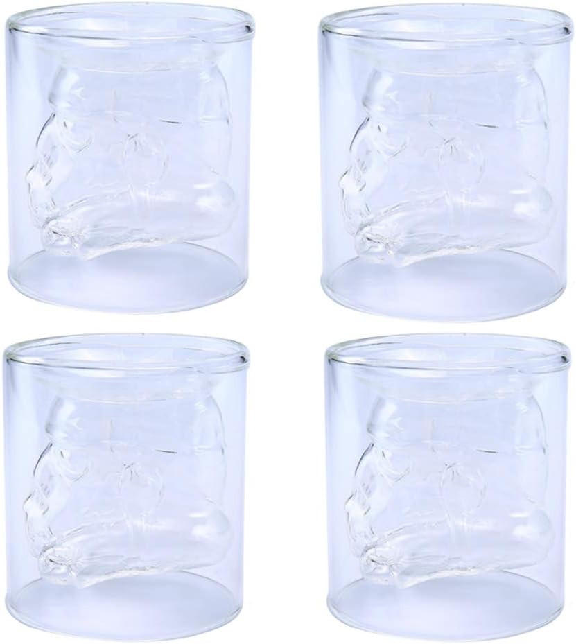 VI AI Double Wall Water Glasses Whiskey Glass Cup Crystal Mug 150ML 4 Pack