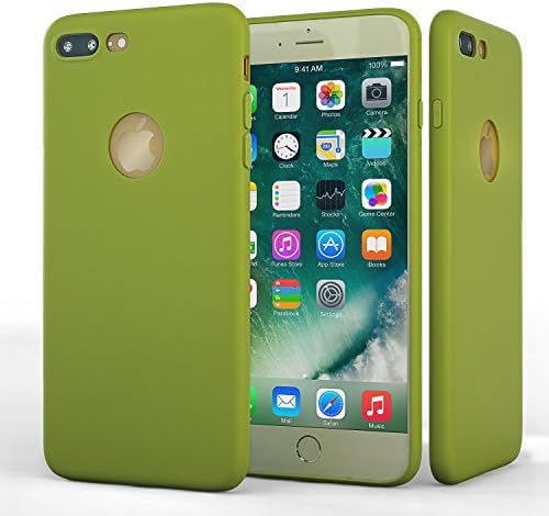 Light green Thin iPhone7 Plus Case- Minimalist, Slim Fit, Anti-Scratch Smart Protection Case For Apple iPhone 7- Flexible Slide, Stylish Silicone iphone 7 Cover For Premium Sound Grip