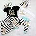 Baby Girls Clothes Letters“Big Sister”Printed Romper Tops+Floral Striped Pants+Hat Outfits Set (Black, 2-3T)