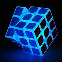 TANCH Glow in the Dark speed Cube 3x3x3 Magic Cube Puzzle Toy Half transparent