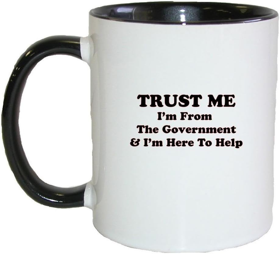 Mashed Mugs Trust Me I'm From The Government Coffee Cup/Tea Mug (White/Black) Amazon.ca