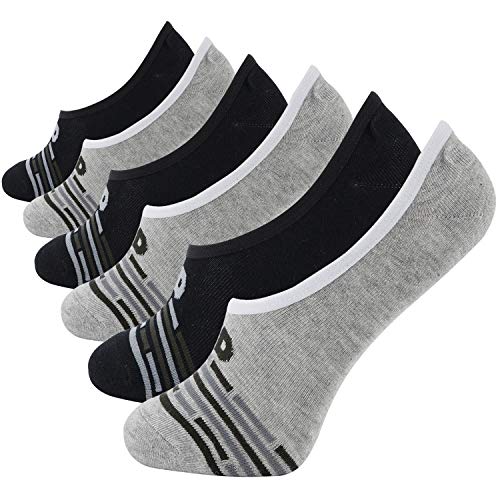 Bamboo No Show Socks for Men Women 6 Pack Non Slip Ultra Soft Invisible Loafter Socks for Flat Boat Line Black/Gray 13-15