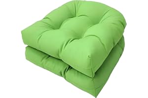 Patio Chair Cushions Set of 2, 19”x19”U Shaped Wicker Seat Cushion Tufted Outdoor Chair Replacement Cushions for Patio Furnit