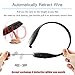Bluetooth Headphones Headset Rymemo Wireless Earphones Auto Wire Retraction ( NO NEED CLICK BUTTON ) Stereo Music Earbuds Sports Earpiece Vibration Neckband,Black with Exquisite Storage Box