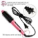 Hair Straightener 2-in-1 Professional Ceramic Ionic Flat Iron Curling Iron Round Brush 4 Grade Thermostatic Fast Heating Hair Styler (pink)