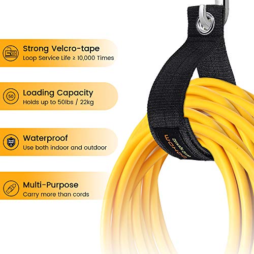MOHOO Heavy Duty Storage Straps, Heavy Duty Hook and Loop Storage Straps for Extension Cords Storage, Cables, Hoses, Rope, Garage Organization, Shop, Home, Boat and RV, Pack of 6 with 2XL 2L 2M