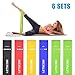 LETSCOM Resistance Bands, Latex Exercise Loop Bands for Stretching Pilates and Home Fitness, 5 Stretch Levels Workout Elastic Band with Carry Bag, EBook and Online Videos, Set of 6