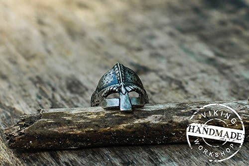 Viking Helmet Sterling Silver Ring Handcrafted Viking Jewelry