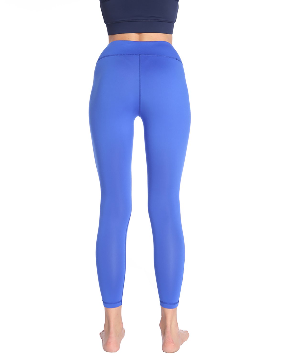 X-HERR Womens Compression Workout Yoga Leggings Power Flex Exercise Fitness Yoga Pant with High Waist Pockets (Blue,L)