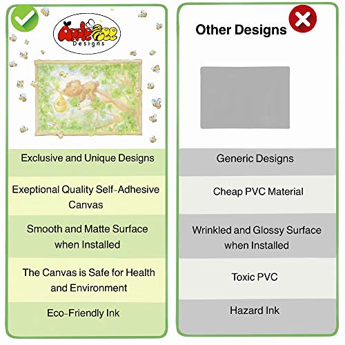 Woodland Animals Large Wall Decals for Baby Room. Little Baby Bear on a Tree with Bumble Bees Wall Art for Woodland Nursery Decor. Peel and Stick Forest Animals Murals for Woodland Theme Baby Shower.